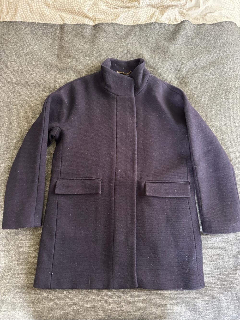 J. Crew Classic Navy Stadium Cloth Wool Coat